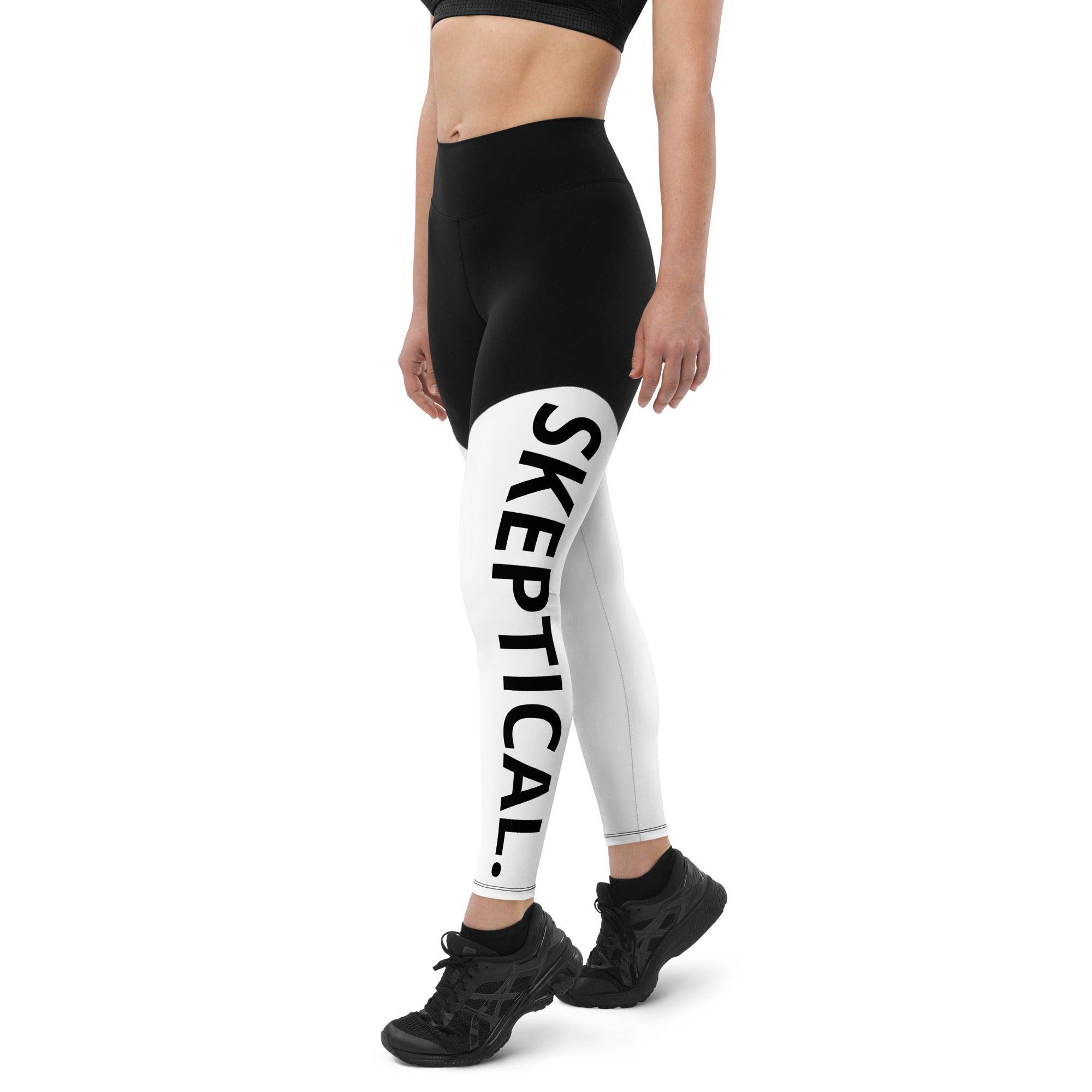 SKEPTICAL. Black And White Sports Leggings