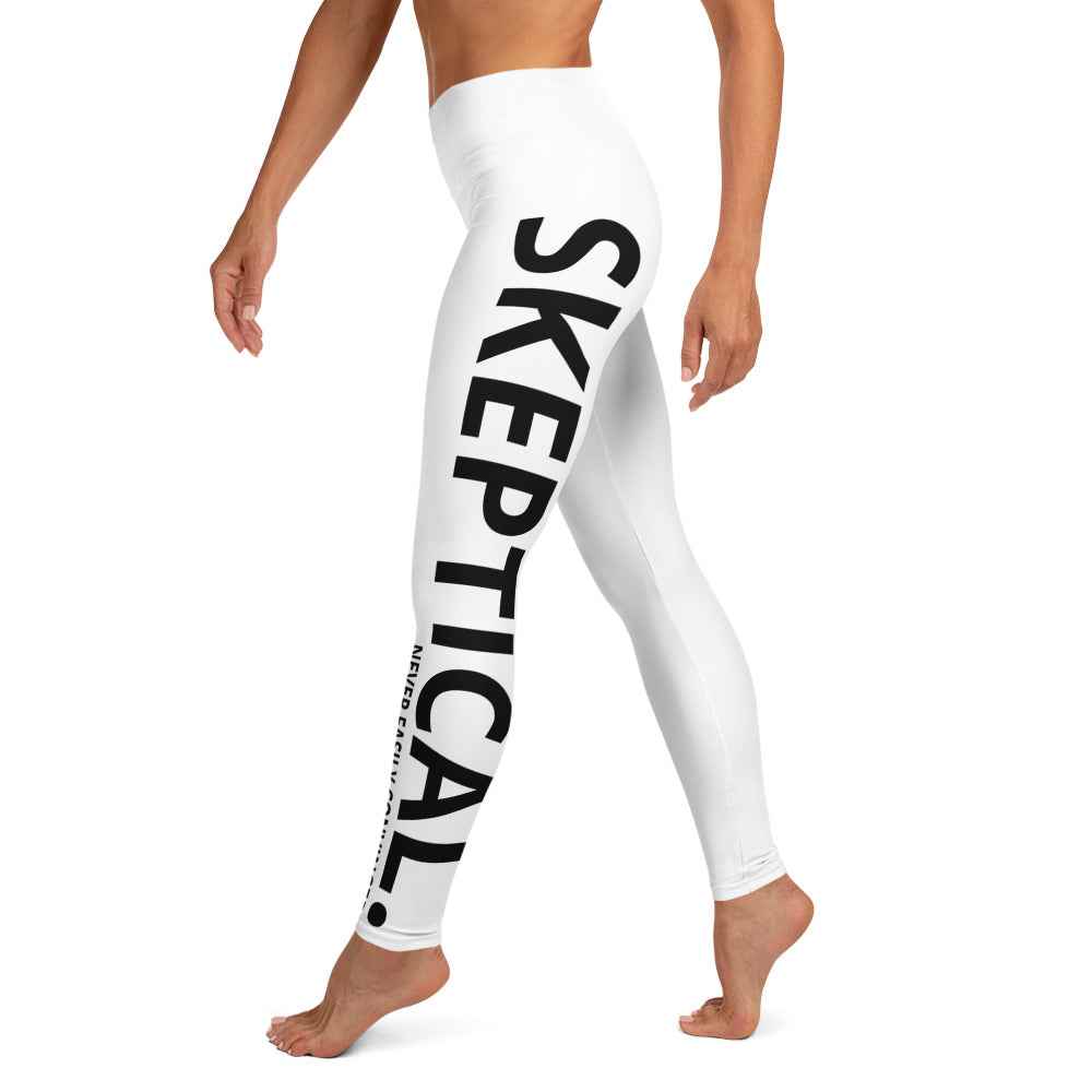 SKEPTICAL N.E.C. White Yoga Leggings