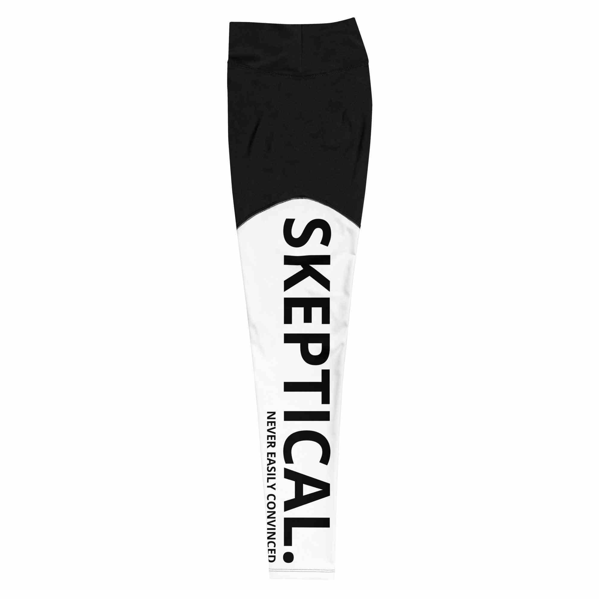 SKEPTICAL N.E.C Black And White Sports Leggings - SKEPTICAL BRANDS