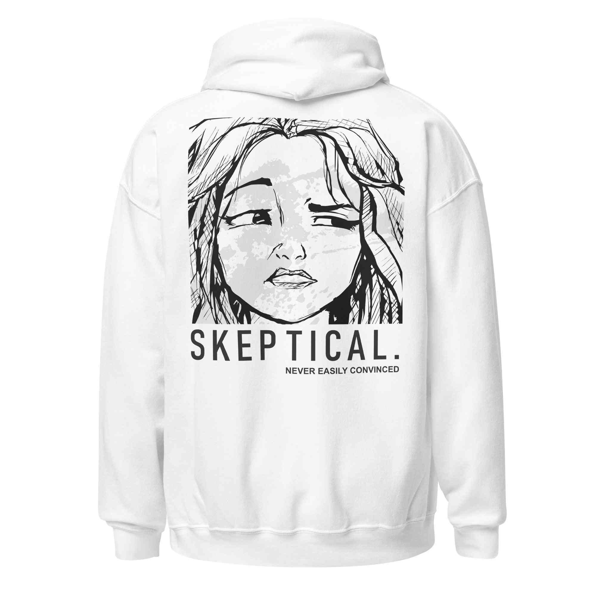 SKEPTICAL BRANDS DESIGN White Unisex Hoodie