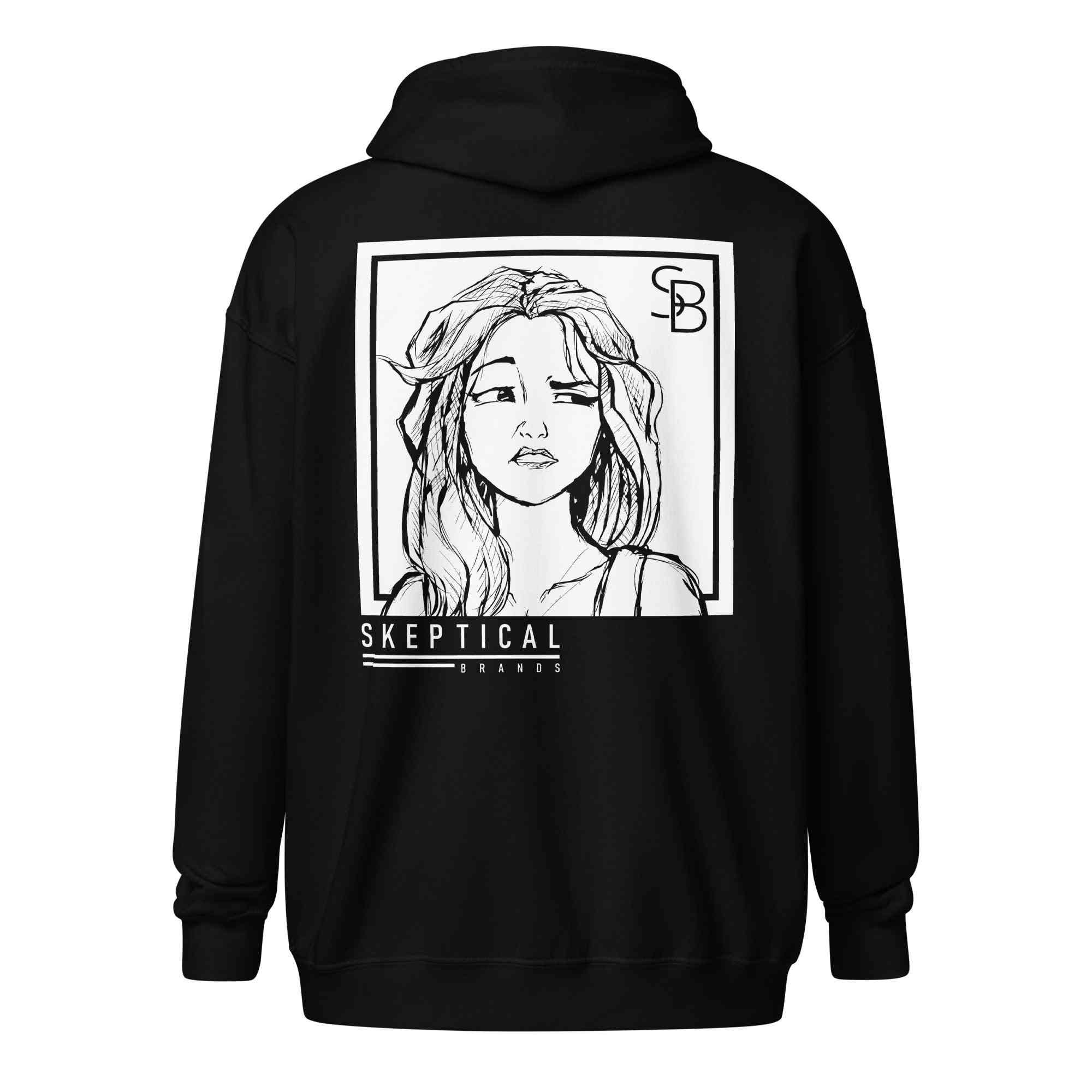 SKEPTICAL BRANDS DESIGN Black Unisex Heavy Blend Zip Hoodie