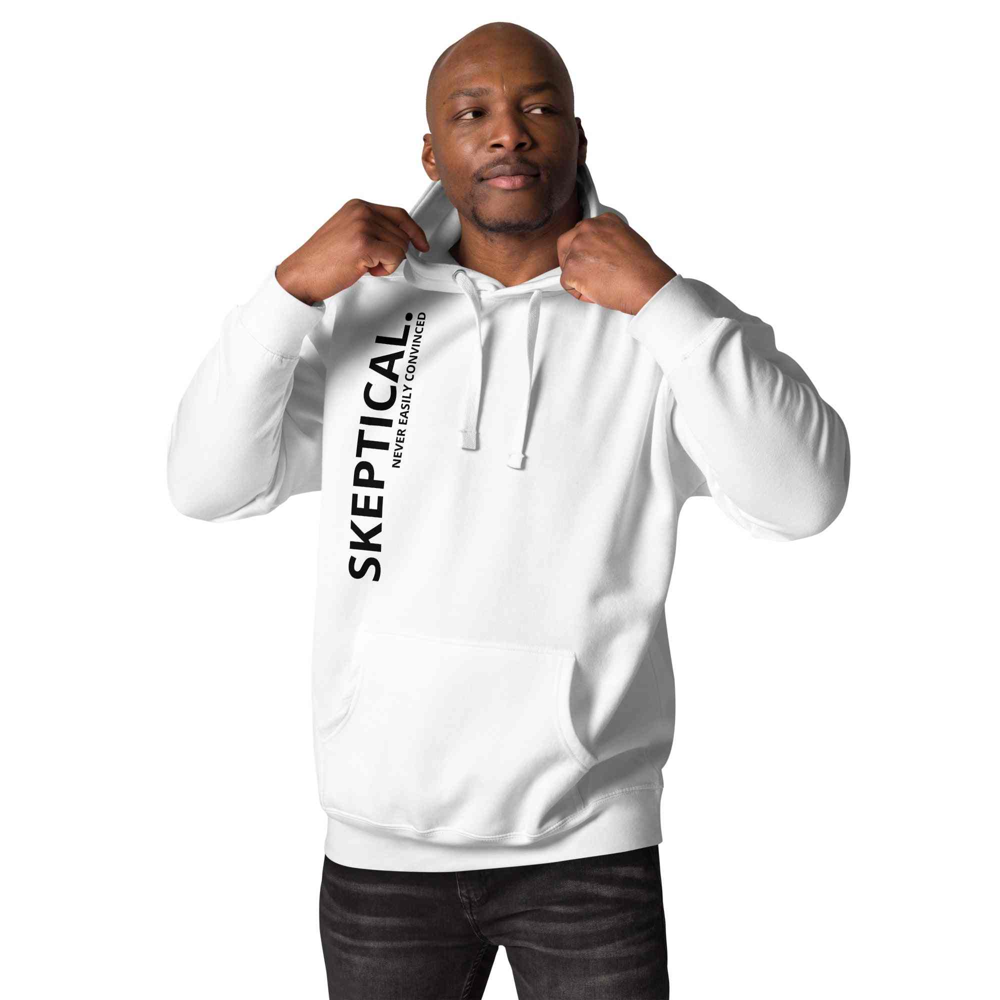 SKEPTICAL N.E.C. White Unisex Hoodie